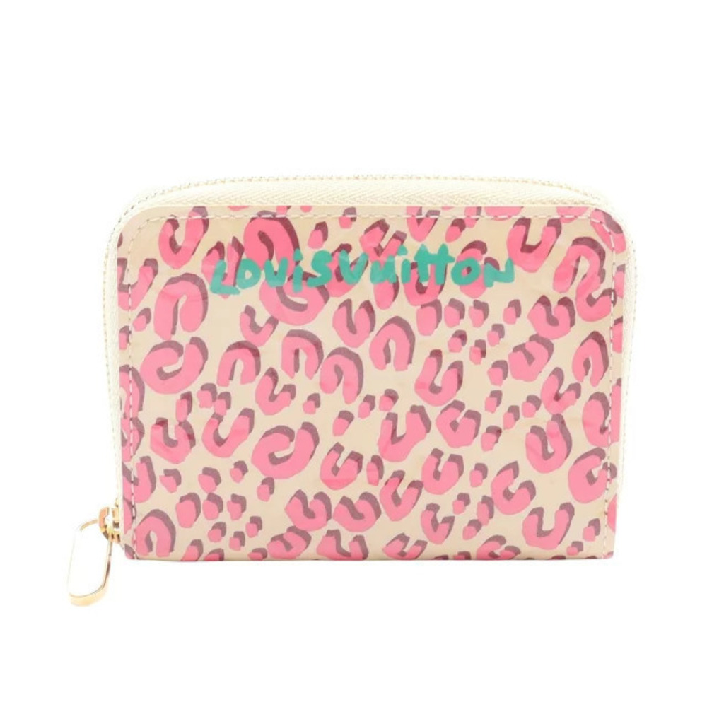 Louis Vuitton Zippy Wallet Leopard Wallet Leather Vernis Beige Cream Pink Green